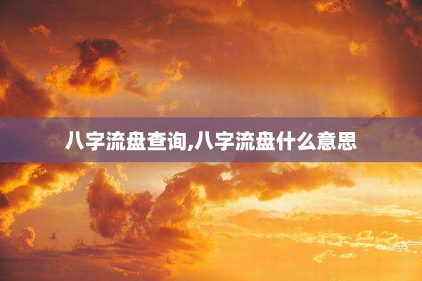 八字流盘查询,八字流盘什么意思