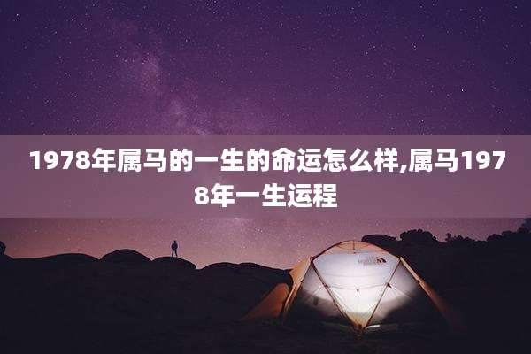 1978年属马的一生的命运怎么样,属马1978年一生运程