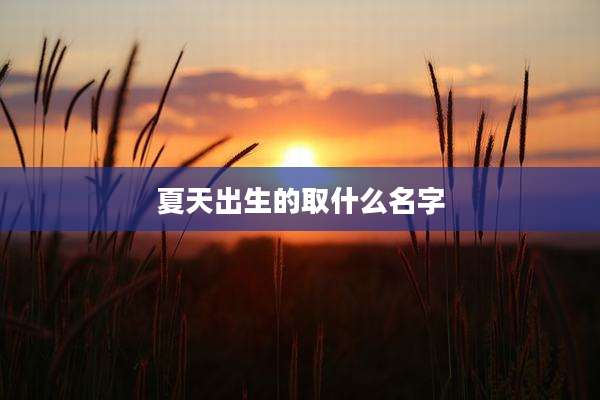 夏天出生的取什么名字