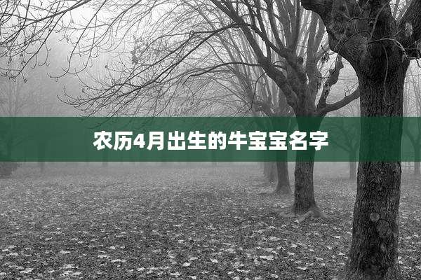 农历4月出生的牛宝宝名字