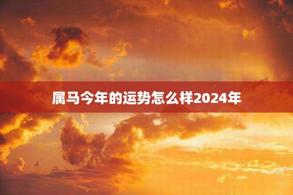 属马今年的运势怎么样2024年