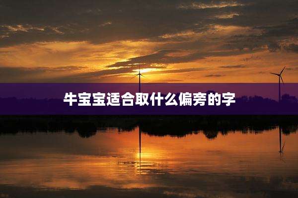 牛宝宝适合取什么偏旁的字