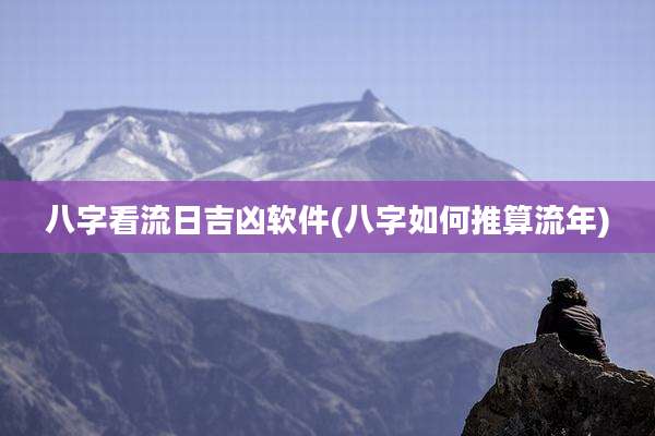 八字看流日吉凶软件(八字如何推算流年)