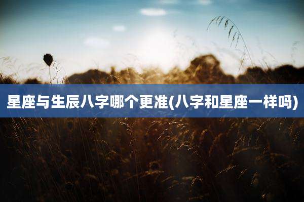 星座与生辰八字哪个更准(八字和星座一样吗)