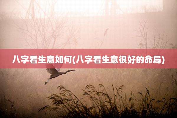 八字看生意如何(八字看生意很好的命局)