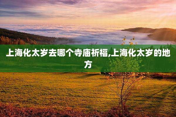 上海化太岁去哪个寺庙祈福,上海化太岁的地方