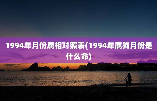 1994年月份属相对照表(1994年属狗月份是什么命)