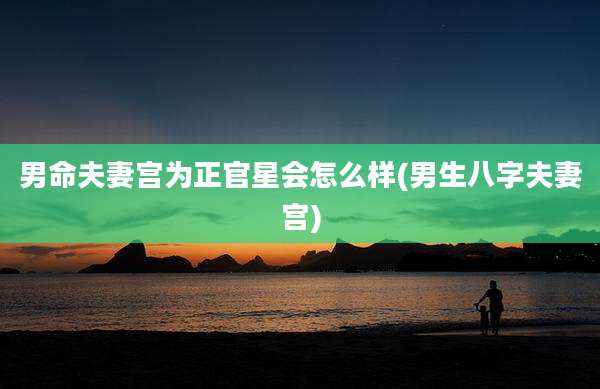 男命夫妻宫为正官星会怎么样(男生八字夫妻宫)