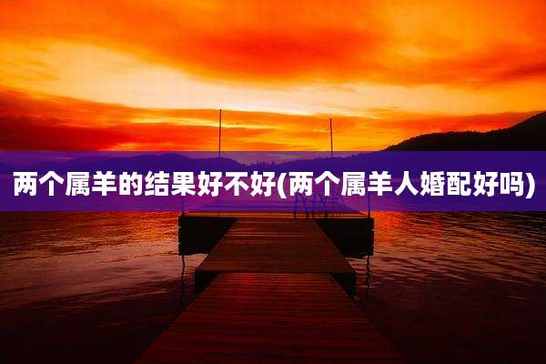 两个属羊的结果好不好(两个属羊人婚配好吗)
