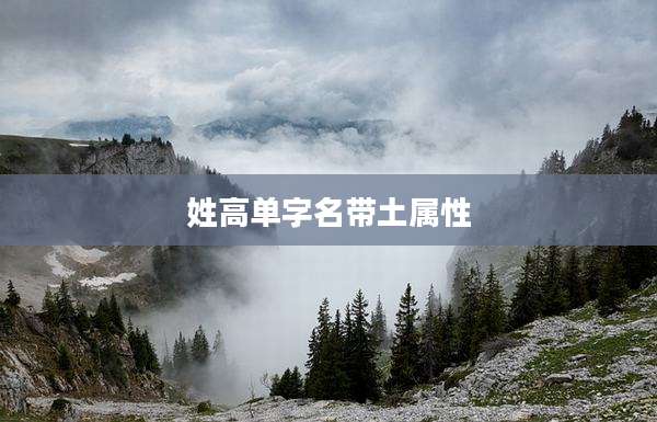 姓高单字名带土属性
