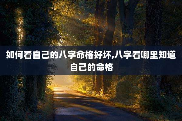 如何看自己的八字命格好坏,八字看哪里知道自己的命格