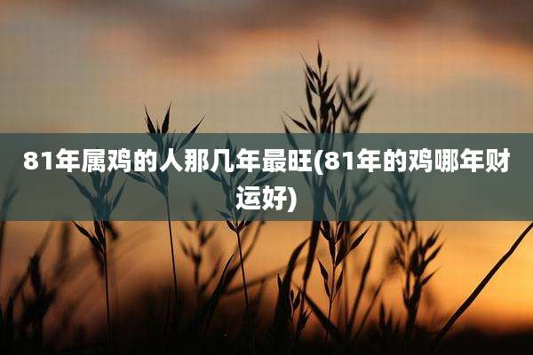 81年属鸡的人那几年最旺(81年的鸡哪年财运好)
