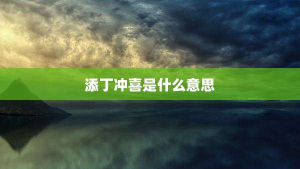 添丁冲喜是什么意思
