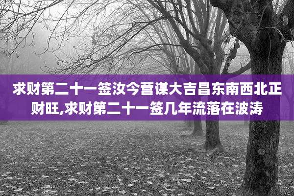 求财第二十一签汝今营谋大吉昌东南西北正财旺,求财第二十一签几年流落在波涛