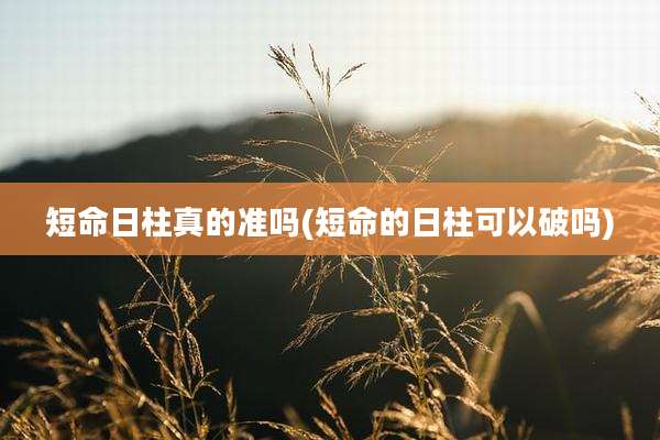 短命日柱真的准吗(短命的日柱可以破吗)