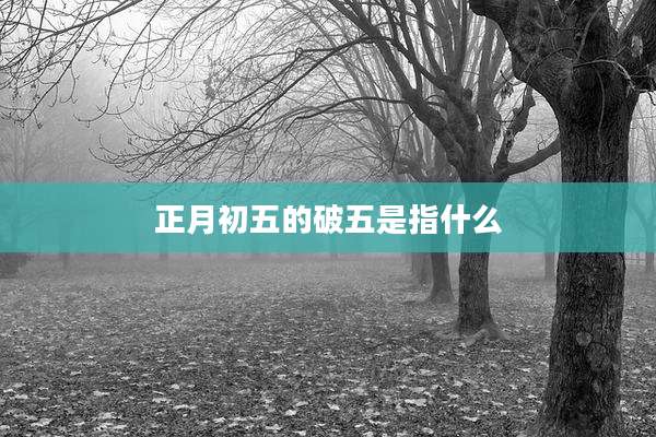 正月初五的破五是指什么