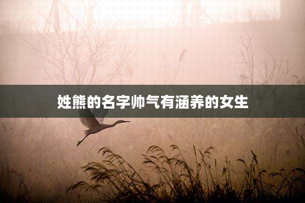 姓熊的名字帅气有涵养的女生