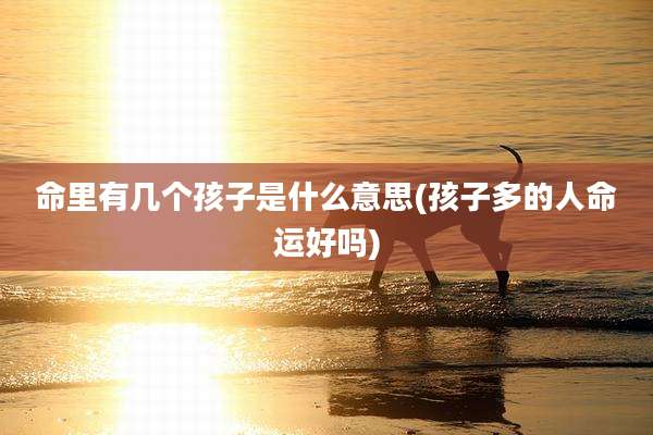 命里有几个孩子是什么意思(孩子多的人命运好吗)