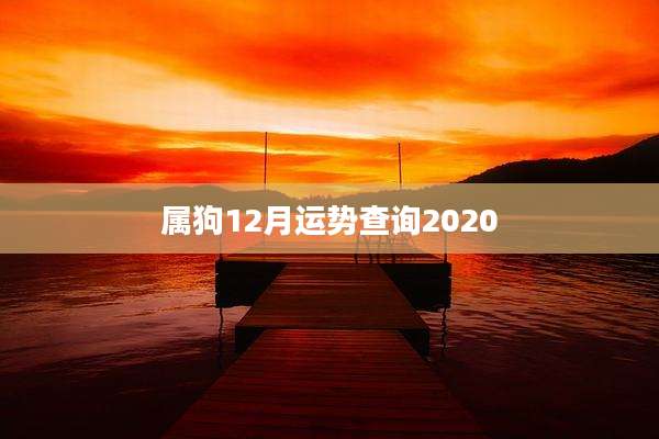 属狗12月运势查询2020