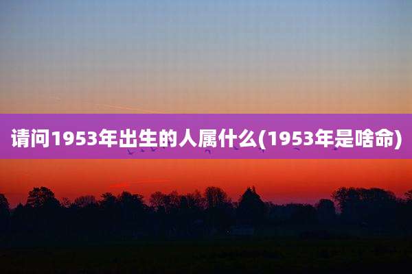 请问1953年出生的人属什么(1953年是啥命)