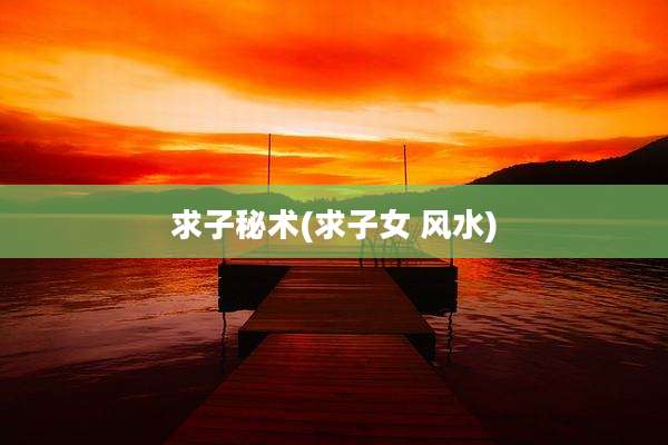 求子秘术(求子女 风水)