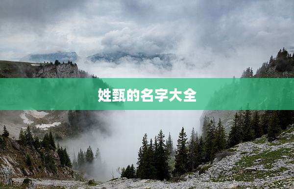 姓甄的名字大全