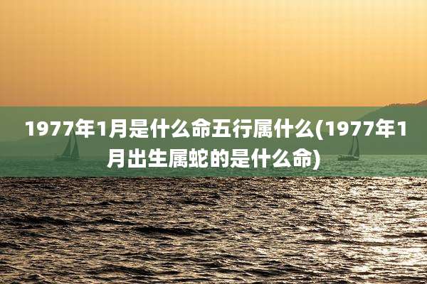 1977年1月是什么命五行属什么(1977年1月出生属蛇的是什么命)