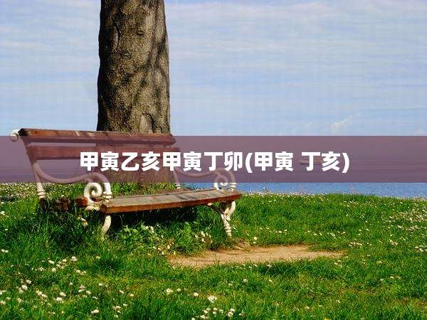 甲寅乙亥甲寅丁卯(甲寅 丁亥)