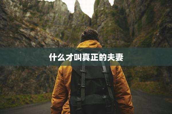 什么才叫真正的夫妻