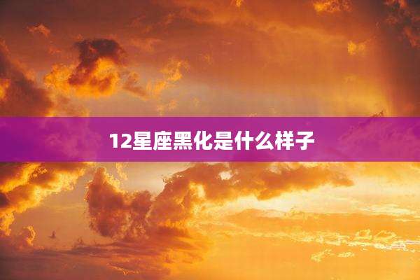 12星座黑化是什么样子