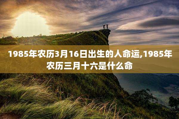 1985年农历3月16日出生的人命运,1985年农历三月十六是什么命
