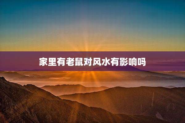 家里有老鼠对风水有影响吗
