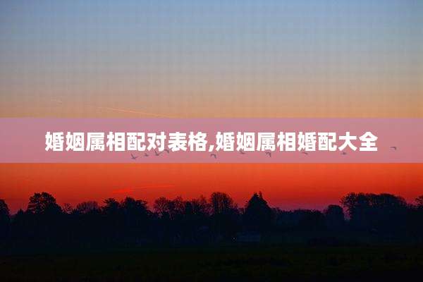 婚姻属相配对表格,婚姻属相婚配大全