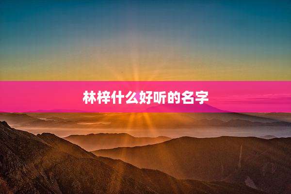 林梓什么好听的名字