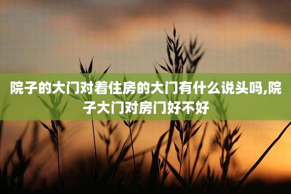 院子的大门对着住房的大门有什么说头吗,院子大门对房门好不好