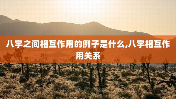 八字之间相互作用的例子是什么,八字相互作用关系