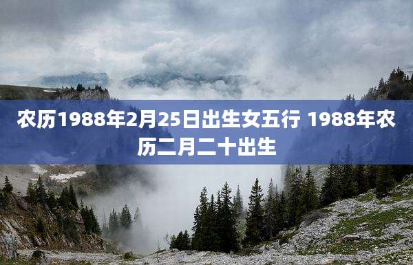 农历1988年2月25日出生女五行 1988年农历二月二十出生