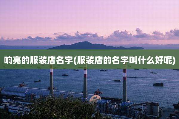 响亮的服装店名字(服装店的名字叫什么好呢)