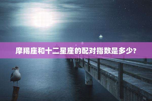 摩羯座和十二星座的配对指数是多少?