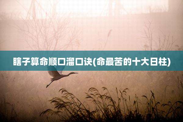 瞎子算命顺口溜口诀(命最苦的十大日柱)