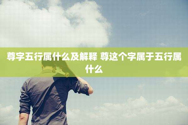 尊字五行属什么及解释 尊这个字属于五行属什么