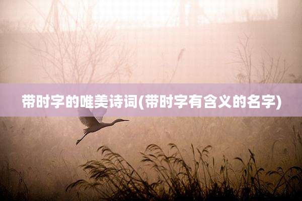 带时字的唯美诗词(带时字有含义的名字)