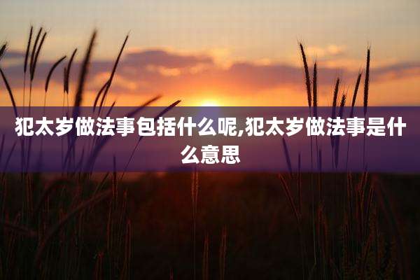犯太岁做法事包括什么呢,犯太岁做法事是什么意思