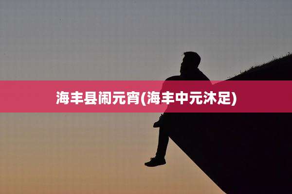 海丰县闹元宵(海丰中元沐足)