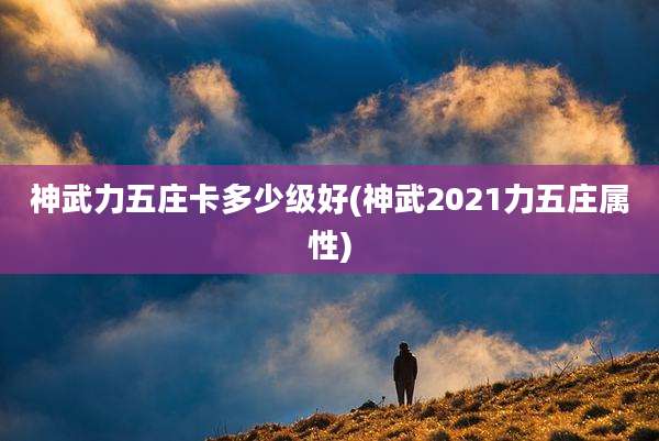 神武力五庄卡多少级好(神武2021力五庄属性)