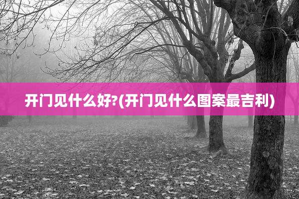 开门见什么好?(开门见什么图案最吉利)