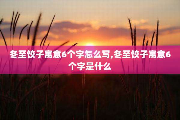 冬至饺子寓意6个字怎么写,冬至饺子寓意6个字是什么