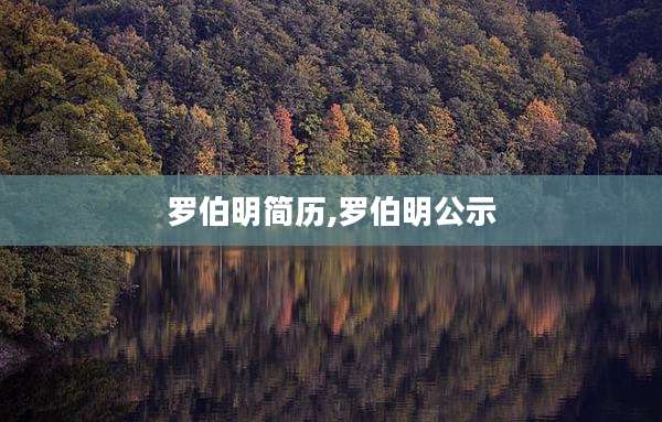罗伯明简历,罗伯明公示
