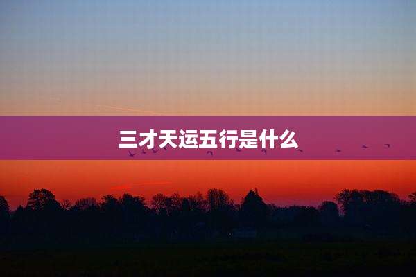三才天运五行是什么