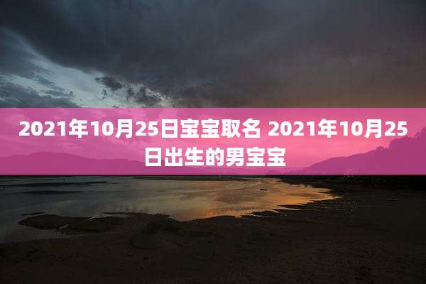 2021年10月25日宝宝取名 2021年10月25日出生的男宝宝
